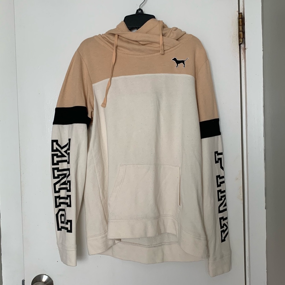 White, Tan, and Black PINK Brand Pullover